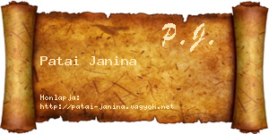 Patai Janina névjegykártya